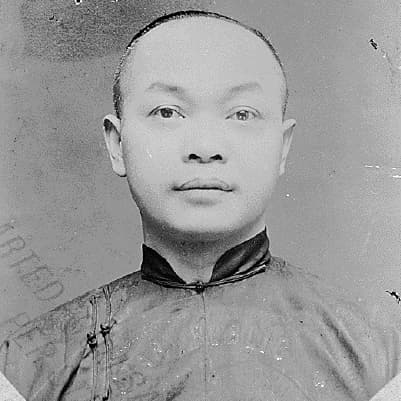 A black and white portrait photo from Wong Kim Ark.